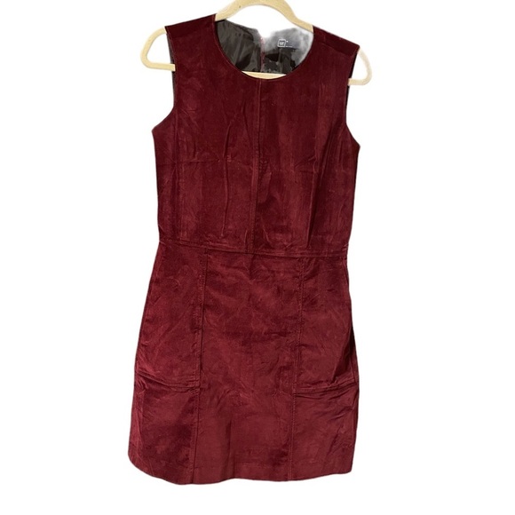 GAP BURGUNDY VELVET SHIFT DRESS - Picture 1 of 6